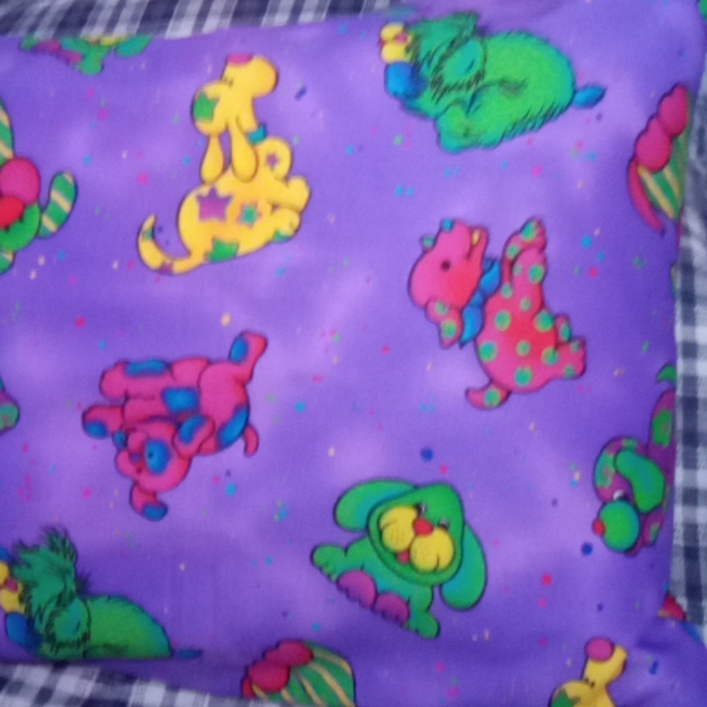 Child's Throw Pillow. It's raining Cats and Dogs Home Made